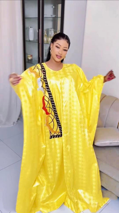 Premium Getzner magnum gold African dress/African clothing/African fashion/ African dress/Bazin boubou, Plus size dress/Plus size clothing
