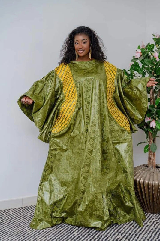 Premium Getzner magnum gold African dress/African clothing/African fashion/ African dress/Bazin boubou, Plus size dress/Plus size clothing