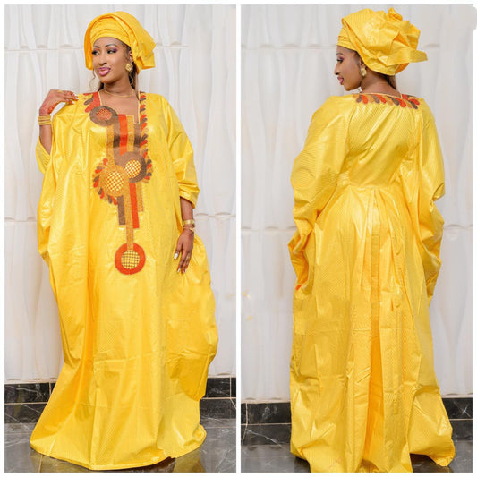 Premium Getzner magnum gold African dress/African clothing/African fashion/ African dress/Bazin boubou,women clothing